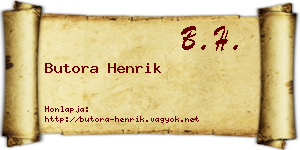 Butora Henrik névjegykártya